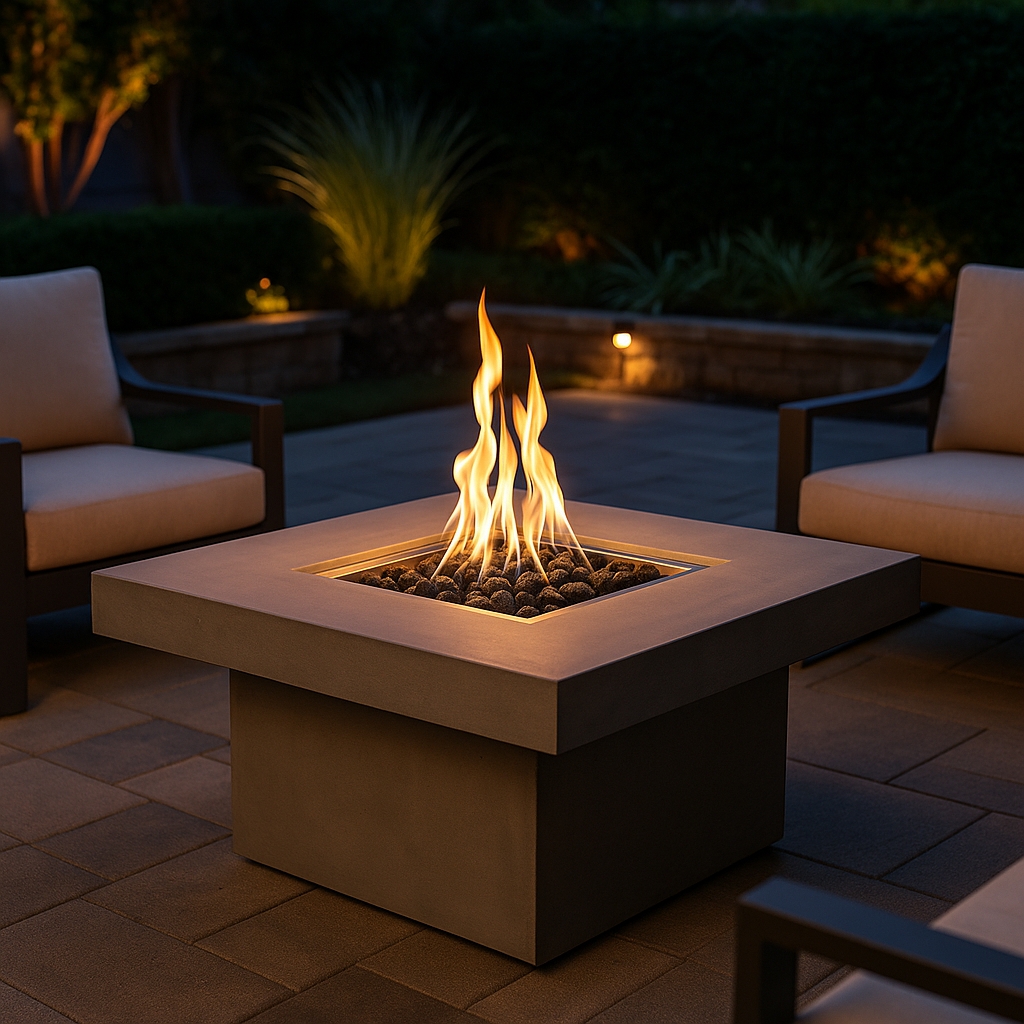 36 GFRC Square Outdoor Fire Table