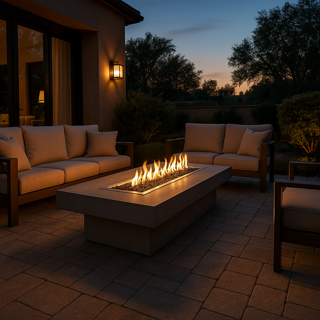 60x20 Linear Outdoor Gas Fire Table